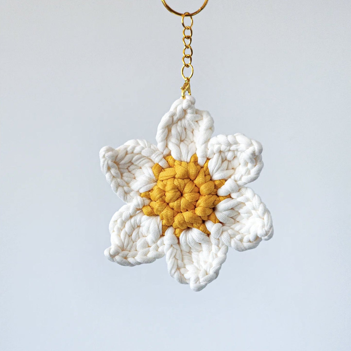 Yellow & White Flower Keychain