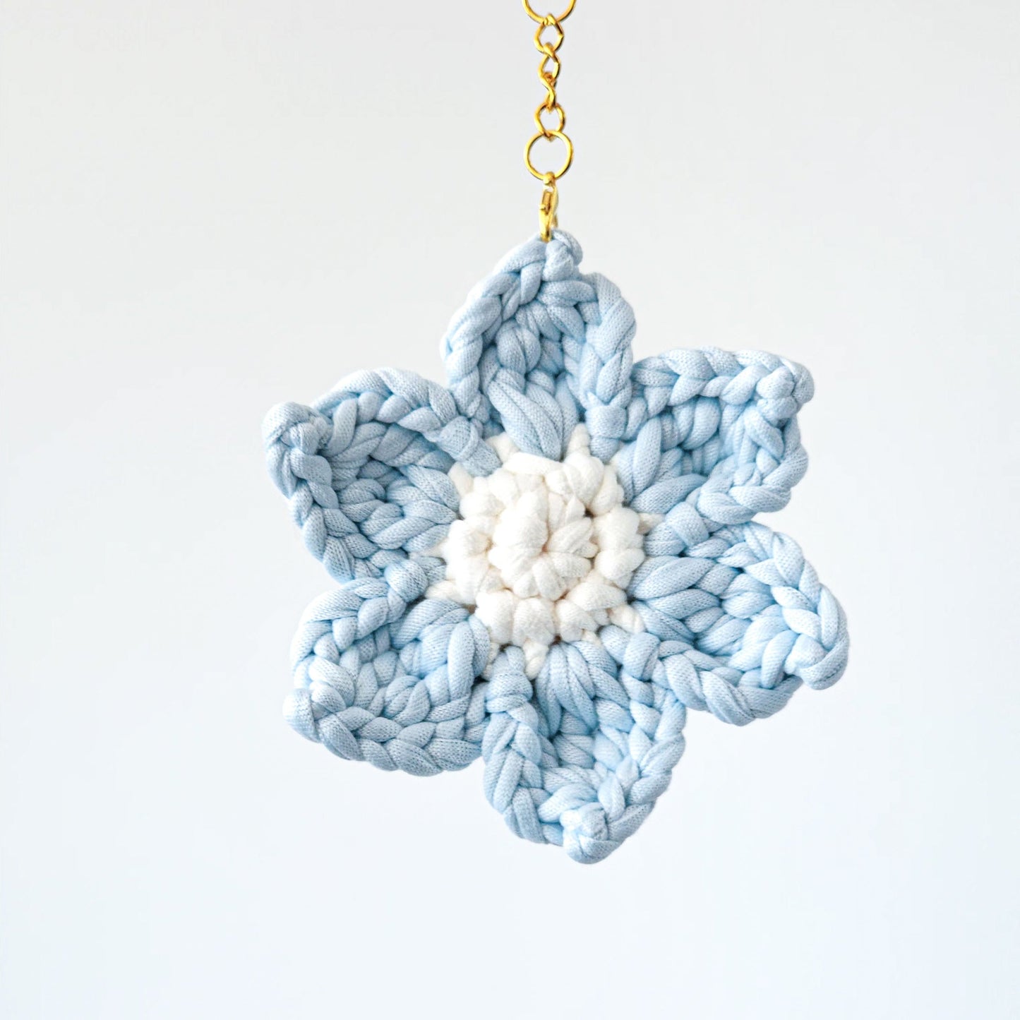 Blue & White Flower Keychain