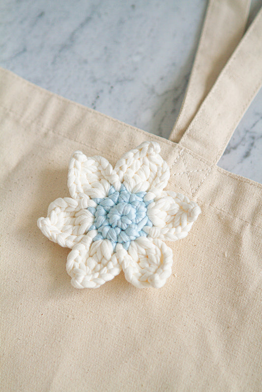 Blue & White Flower Keychain