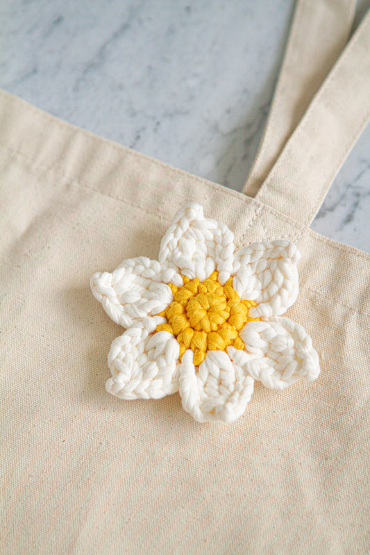 Yellow & White Flower Keychain